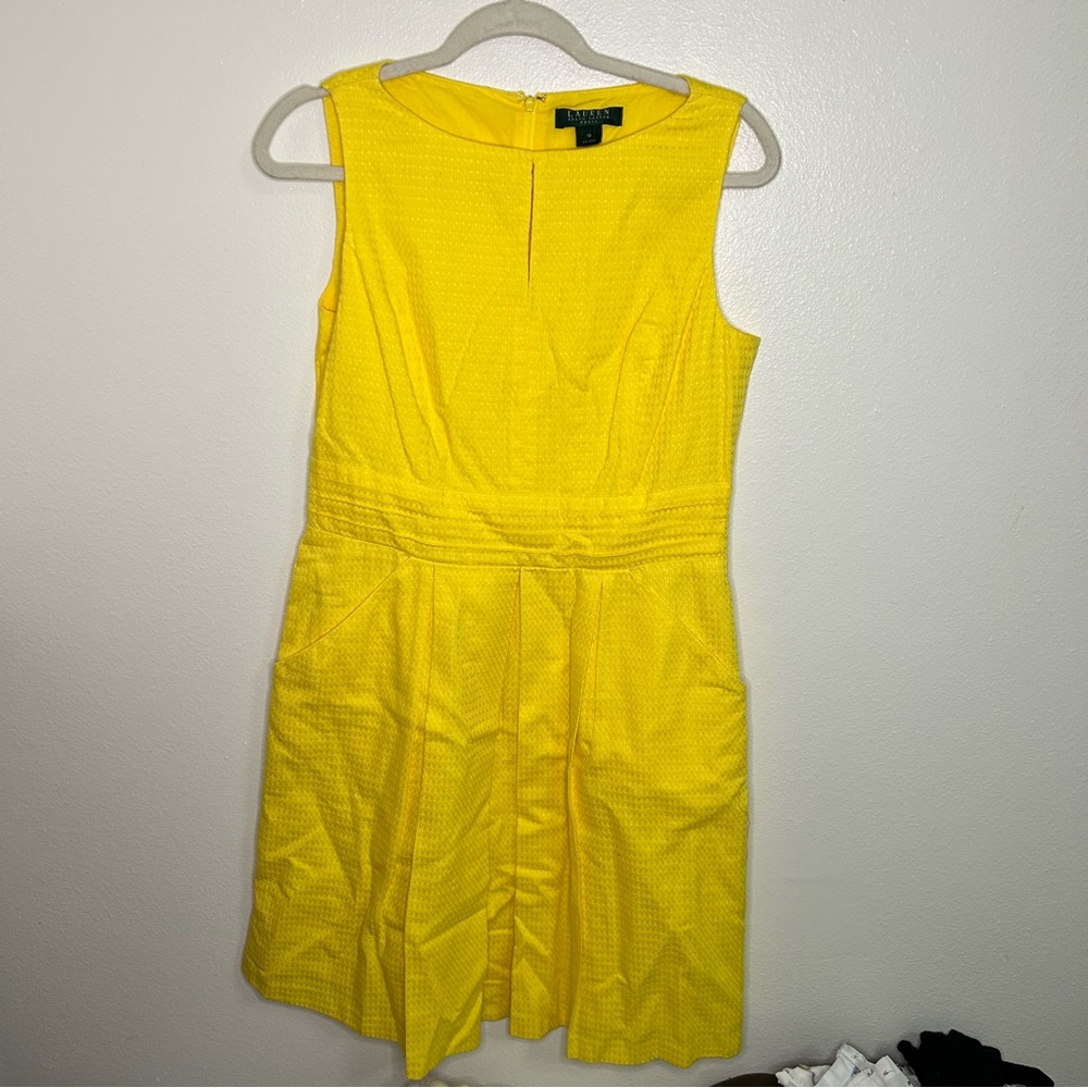 Ralph Lauren yellow skater skirt dress